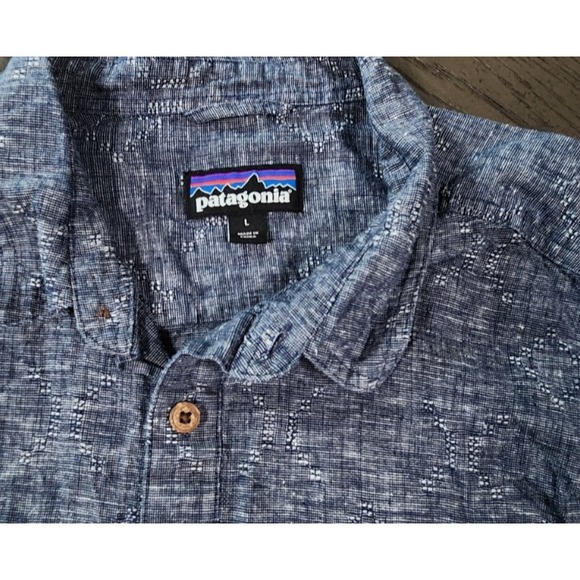 Patagonia Short Sleeve Button Up Hemp Shirt Size L - Picture 2 of 4